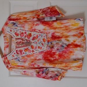 NWT RIVIERA TIE-DYE  MULTICOLOR BLOUSE SZ PM